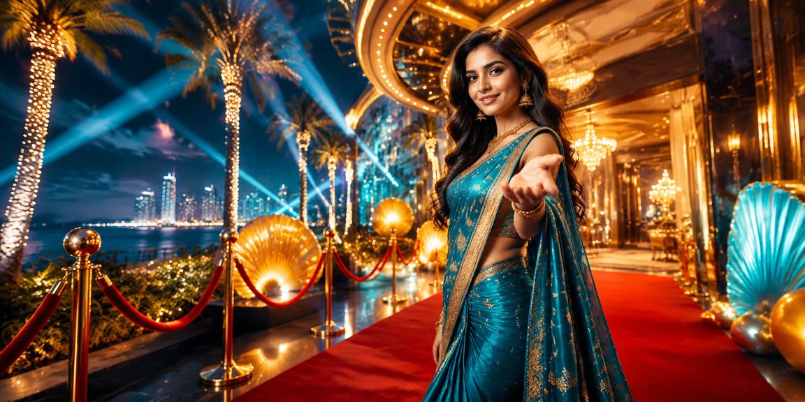 Indian woman in saree enjoying cricket betting and casino games